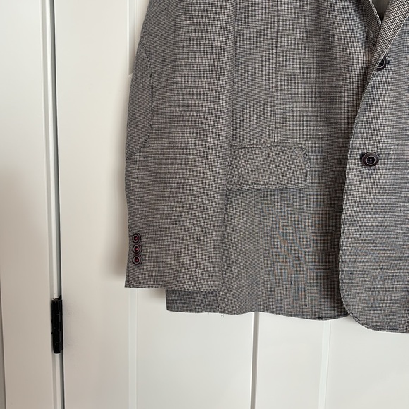Tommy Bahama Mens Irish Linen 2 Button Sport Coat Jacket Houndstooth Lg NWOT - Picture 3 of 11